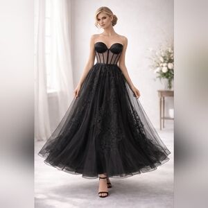 Elegant Black Strapless Bodice 37646A